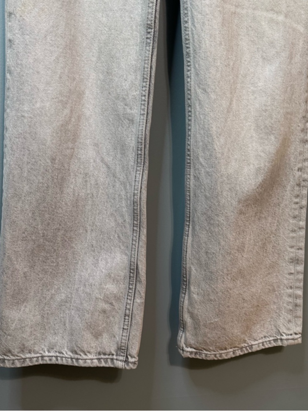 Zara High-Rise Wide Leg Jeans in Grey Wash. 100% Cotton. 4 / 26 (actual 29X33) - Picture 5 of 11